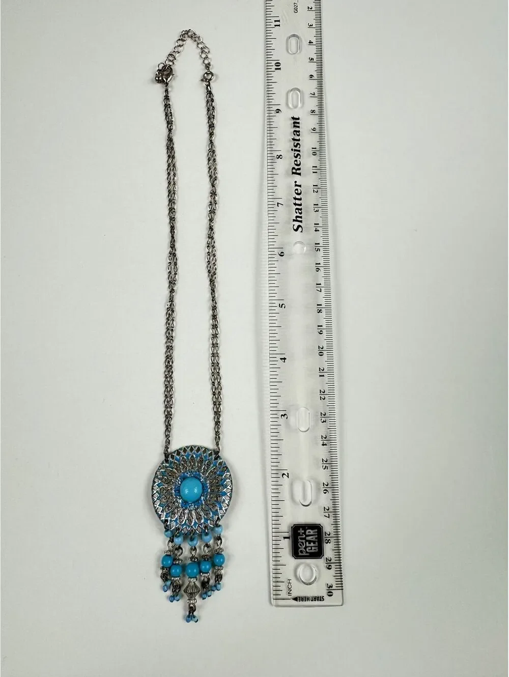 Fashion Jewelry Silver & Turquoise Dream Catcher Dual Chain Women's Necklace